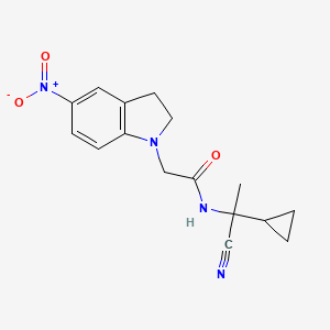 molecular formula C16H18N4O3 B2900084 N-(1-cyano-1-cyclopropylethyl)-2-(5-nitro-2,3-dihydro-1H-indol-1-yl)acetamide CAS No. 1258722-87-0