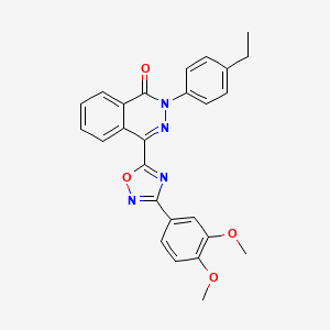 molecular formula C26H22N4O4 B2900134 4-[3-(3,4-dimethoxyphenyl)-1,2,4-oxadiazol-5-yl]-2-(4-ethylphenyl)-1,2-dihydrophthalazin-1-one CAS No. 1251563-03-7