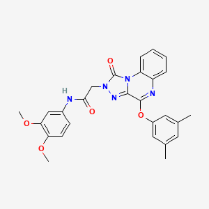 molecular formula C27H25N5O5 B2900173 N-(3,4-dimethoxyphenyl)-2-[4-(3,5-dimethylphenoxy)-1-oxo-1H,2H-[1,2,4]triazolo[4,3-a]quinoxalin-2-yl]acetamide CAS No. 1189860-04-5