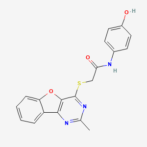 N-(4-hydroxyphenyl)-2-[(2-methyl-[1]benzofuro[3,2-d]pyrimidin-4-yl)sulfanyl]acetamide