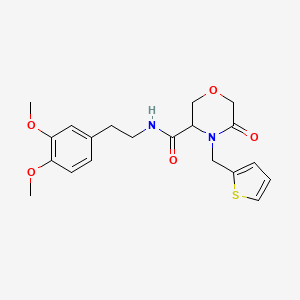 N-(3,4-dimethoxyphenethyl)-5-oxo-4-(thiophen-2-ylmethyl)morpholine-3-carboxamide