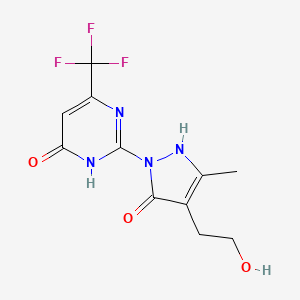 2-[4-(2-hydroxyethyl)-3-methyl-5-oxo-2,5-dihydro-1H-pyrazol-1-yl]-6-(trifluoromethyl)-4(3H)-pyrimidinone