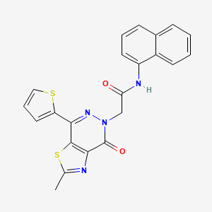 2-(2-methyl-4-oxo-7-(thiophen-2-yl)thiazolo[4,5-d]pyridazin-5(4H)-yl)-N-(naphthalen-1-yl)acetamide