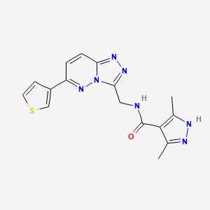 3,5-dimethyl-N-((6-(thiophen-3-yl)-[1,2,4]triazolo[4,3-b]pyridazin-3-yl)methyl)-1H-pyrazole-4-carboxamide