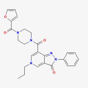 7-(4-(furan-2-carbonyl)piperazine-1-carbonyl)-2-phenyl-5-propyl-2H-pyrazolo[4,3-c]pyridin-3(5H)-one
