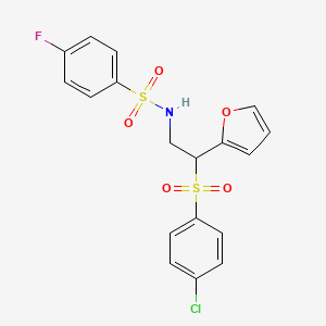 N-(2-((4-chlorophenyl)sulfonyl)-2-(furan-2-yl)ethyl)-4-fluorobenzenesulfonamide