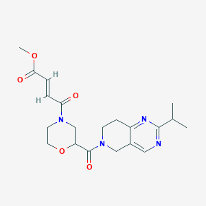 Methyl (E)-4-oxo-4-[2-(2-propan-2-yl-7,8-dihydro-5H-pyrido[4,3-d]pyrimidine-6-carbonyl)morpholin-4-yl]but-2-enoate
