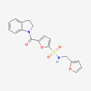 N-(furan-2-ylmethyl)-5-(indoline-1-carbonyl)furan-2-sulfonamide