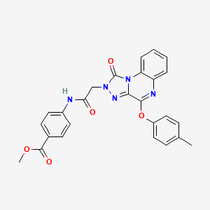 molecular formula C26H21N5O5 B2900223 methyl 4-{2-[4-(4-methylphenoxy)-1-oxo-1H,2H-[1,2,4]triazolo[4,3-a]quinoxalin-2-yl]acetamido}benzoate CAS No. 1215520-90-3