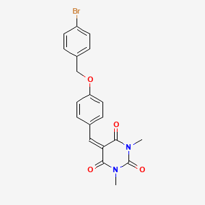 5-[[4-[(4-Bromophenyl)methoxy]phenyl]methylidene]-1,3-dimethyl-1,3-diazinane-2,4,6-trione