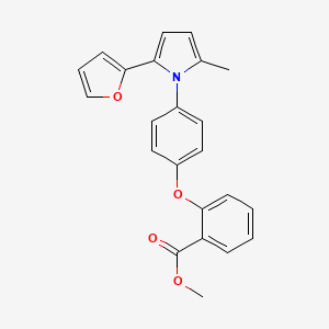 molecular formula C23H19NO4 B2900232 methyl 2-{4-[2-(2-furyl)-5-methyl-1H-pyrrol-1-yl]phenoxy}benzenecarboxylate CAS No. 866038-44-0