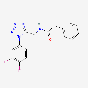 molecular formula C16H13F2N5O B2900252 N-{[1-(3,4-difluorophenyl)-1H-1,2,3,4-tetrazol-5-yl]methyl}-2-phenylacetamide CAS No. 1005292-91-0