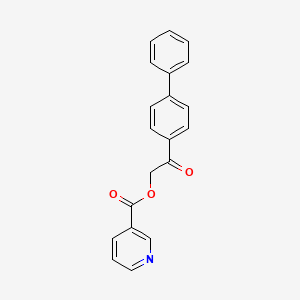 molecular formula C20H15NO3 B2900260 2-([1,1'-Biphenyl]-4-yl)-2-oxoethyl nicotinate CAS No. 886130-75-2