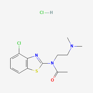 molecular formula C13H17Cl2N3OS B2900264 N-(4-chlorobenzo[d]thiazol-2-yl)-N-(2-(dimethylamino)ethyl)acetamide hydrochloride CAS No. 1215327-15-3