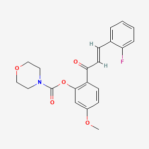 molecular formula C21H20FNO5 B2900268 2-[(2E)-3-(2-fluorophenyl)prop-2-enoyl]-5-methoxyphenyl morpholine-4-carboxylate CAS No. 637746-79-3