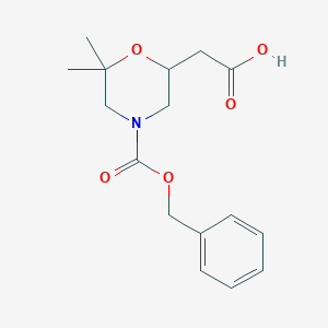 2-(6,6-Dimethyl-4-phenylmethoxycarbonylmorpholin-2-yl)acetic acid