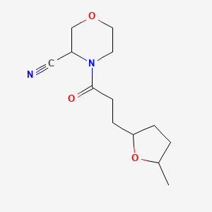 molecular formula C13H20N2O3 B2900276 4-[3-(5-Methyloxolan-2-YL)propanoyl]morpholine-3-carbonitrile CAS No. 1436024-10-0