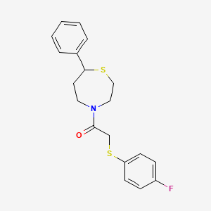 B2900291 2-((4-Fluorophenyl)thio)-1-(7-phenyl-1,4-thiazepan-4-yl)ethanone CAS No. 1797288-82-4