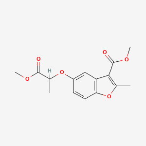 molecular formula C15H16O6 B2900306 Methyl 5-[(1-methoxy-1-oxopropan-2-yl)oxy]-2-methyl-1-benzofuran-3-carboxylate CAS No. 300674-11-7