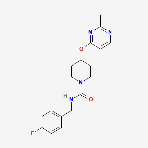 molecular formula C18H21FN4O2 B2900346 N-(4-fluorobenzyl)-4-((2-methylpyrimidin-4-yl)oxy)piperidine-1-carboxamide CAS No. 2097897-55-5