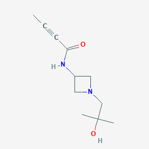 molecular formula C11H18N2O2 B2900351 N-[1-(2-Hydroxy-2-methylpropyl)azetidin-3-yl]but-2-ynamide CAS No. 2411284-85-8