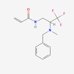molecular formula C14H17F3N2O B2900364 N-{2-[benzyl(methyl)amino]-3,3,3-trifluoropropyl}prop-2-enamide CAS No. 2094522-65-1