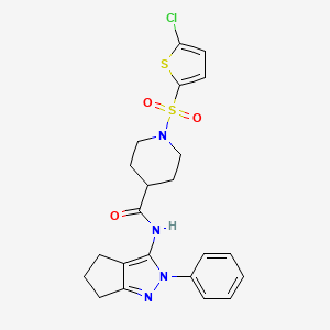 1-((5-chlorothiophen-2-yl)sulfonyl)-N-(2-phenyl-2,4,5,6-tetrahydrocyclopenta[c]pyrazol-3-yl)piperidine-4-carboxamide