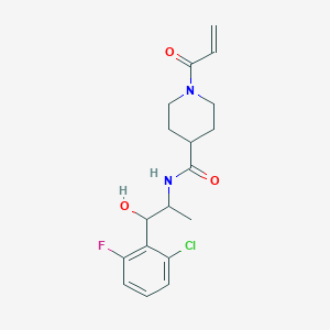 B2900366 N-[1-(2-Chloro-6-fluorophenyl)-1-hydroxypropan-2-yl]-1-prop-2-enoylpiperidine-4-carboxamide CAS No. 2361858-33-3