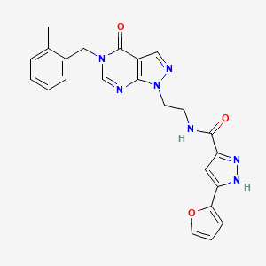 3-(furan-2-yl)-N-(2-(5-(2-methylbenzyl)-4-oxo-4,5-dihydro-1H-pyrazolo[3,4-d]pyrimidin-1-yl)ethyl)-1H-pyrazole-5-carboxamide