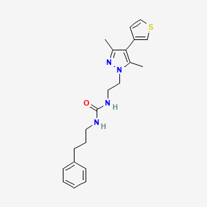 1-(2-(3,5-dimethyl-4-(thiophen-3-yl)-1H-pyrazol-1-yl)ethyl)-3-(3-phenylpropyl)urea