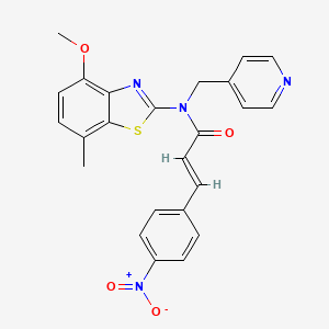 (E)-N-(4-methoxy-7-methylbenzo[d]thiazol-2-yl)-3-(4-nitrophenyl)-N-(pyridin-4-ylmethyl)acrylamide
