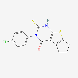 5-(4-Chlorophenyl)-6-mercapto-1,2,3,5-tetrahydro-8-thia-5,7-diaza-cyclopenta[a]inden-4-one