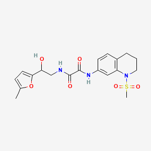 molecular formula C19H23N3O6S B2900406 N-[2-hydroxy-2-(5-methylfuran-2-yl)ethyl]-N'-(1-methanesulfonyl-1,2,3,4-tetrahydroquinolin-7-yl)ethanediamide CAS No. 1251552-91-6