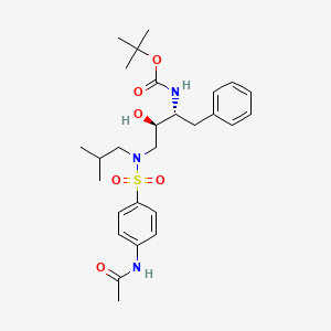 molecular formula C27H39N3O6S B2900409 tert-Butyl ((2R,3R)-4-(4-acetamido-N-isobutylphenylsulfonamido)-3-hydroxy-1-phenylbutan-2-yl)carbamate CAS No. 2126144-72-5
