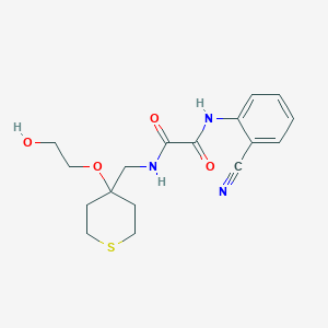 molecular formula C17H21N3O4S B2900419 N1-(2-cyanophenyl)-N2-((4-(2-hydroxyethoxy)tetrahydro-2H-thiopyran-4-yl)methyl)oxalamide CAS No. 2309796-13-0