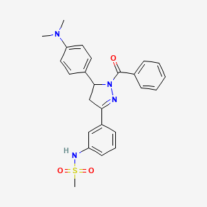 molecular formula C25H26N4O3S B2900437 N-(3-(1-benzoyl-5-(4-(dimethylamino)phenyl)-4,5-dihydro-1H-pyrazol-3-yl)phenyl)methanesulfonamide CAS No. 833429-34-8