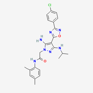 2-(5-amino-4-(3-(4-chlorophenyl)-1,2,4-oxadiazol-5-yl)-3-(isopropylamino)-1H-pyrazol-1-yl)-N-(2,4-dimethylphenyl)acetamide