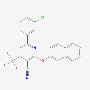 6-(3-Chlorophenyl)-2-(2-naphthyloxy)-4-(trifluoromethyl)nicotinonitrile