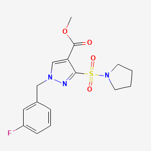 methyl 1-(3-fluorobenzyl)-3-(pyrrolidin-1-ylsulfonyl)-1H-pyrazole-4-carboxylate