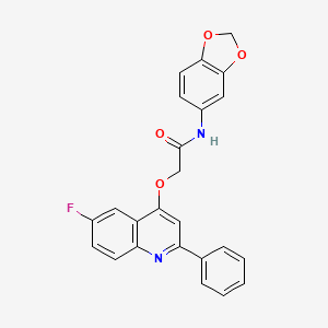 molecular formula C24H17FN2O4 B2900454 N-(2H-1,3-benzodioxol-5-yl)-2-[(6-fluoro-2-phenylquinolin-4-yl)oxy]acetamide CAS No. 1114835-59-4