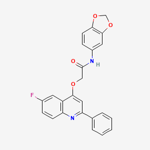 N-1,3-benzodioxol-5-yl-2-[(6-fluoro-2-phenylquinolin-4-yl)oxy]acetamide