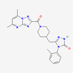 3-((1-(5,7-dimethyl-[1,2,4]triazolo[1,5-a]pyrimidine-2-carbonyl)piperidin-4-yl)methyl)-4-(o-tolyl)-1H-1,2,4-triazol-5(4H)-one