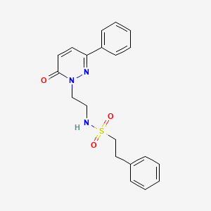 molecular formula C20H21N3O3S B2900458 N-(2-(6-oxo-3-phenylpyridazin-1(6H)-yl)ethyl)-2-phenylethanesulfonamide CAS No. 921550-54-1