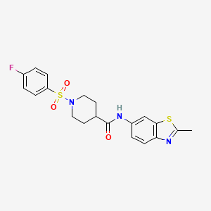 1-(4-fluorobenzenesulfonyl)-N-(2-methyl-1,3-benzothiazol-6-yl)piperidine-4-carboxamide