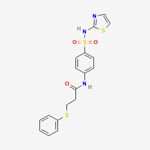 3-(phenylthio)-N-(4-(N-(thiazol-2-yl)sulfamoyl)phenyl)propanamide