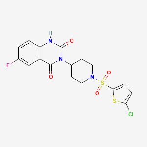 3-(1-((5-chlorothiophen-2-yl)sulfonyl)piperidin-4-yl)-6-fluoroquinazoline-2,4(1H,3H)-dione