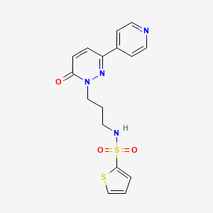 molecular formula C16H16N4O3S2 B2900493 N-(3-(6-oxo-3-(pyridin-4-yl)pyridazin-1(6H)-yl)propyl)thiophene-2-sulfonamide CAS No. 1021109-06-7