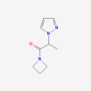 molecular formula C9H13N3O B2900499 1-(azetidin-1-yl)-2-(1H-pyrazol-1-yl)propan-1-one CAS No. 1864605-09-3