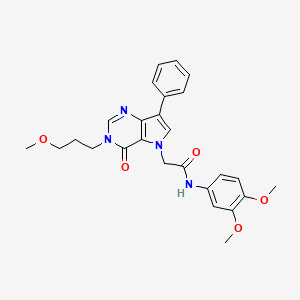 molecular formula C26H28N4O5 B2900561 N-(3,4-dimethoxyphenyl)-2-[3-(3-methoxypropyl)-4-oxo-7-phenyl-3,4-dihydro-5H-pyrrolo[3,2-d]pyrimidin-5-yl]acetamide CAS No. 1251553-22-6