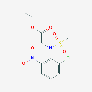 molecular formula C11H13ClN2O6S B2900586 Ethyl 2-[N-(2-chloro-6-nitrophenyl)methanesulfonamido]acetate CAS No. 2140305-75-3